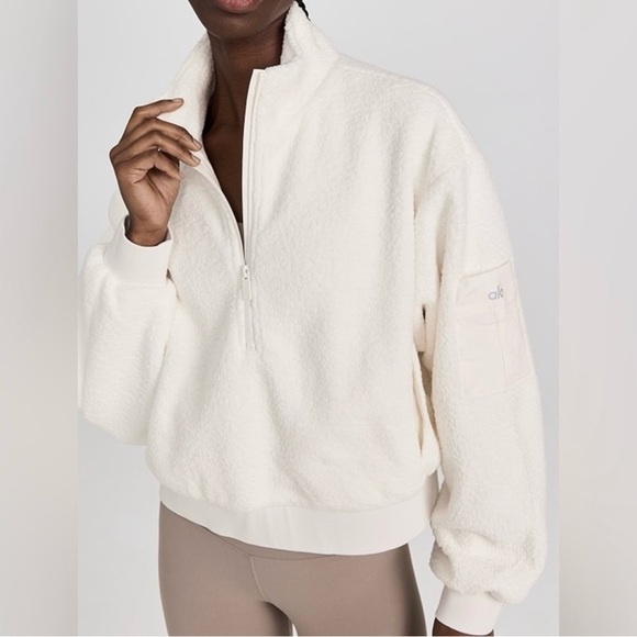 Alo Yoga Micro Sherpa Solstice Coverup Jacket - Picture 1 of 8